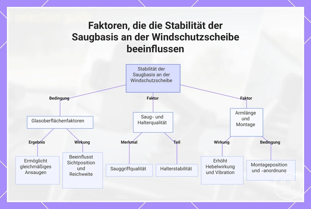 Faktoren, die die Stabilität der Saugbasis an der Windschutzscheibe beeinflussen