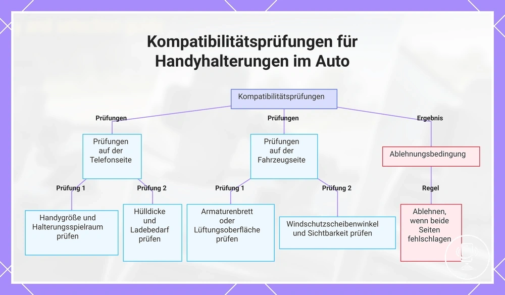 Kompatibilitätsprüfungen für Handyhalterungen im Auto