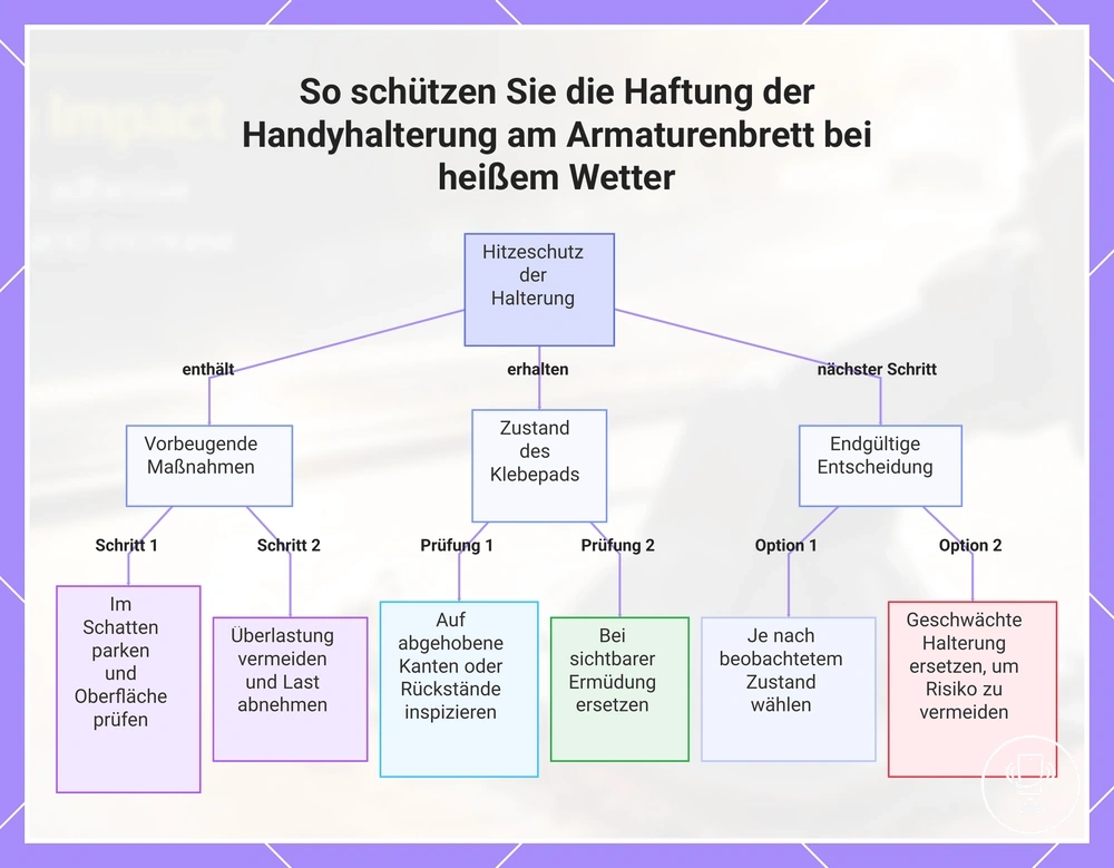 So schützen Sie die Haftung der Handyhalterung am Armaturenbrett bei heißem Wetter