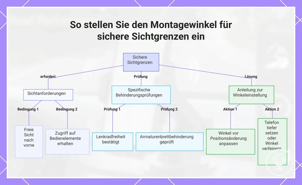 So stellen Sie den Montagewinkel für sichere Sichtgrenzen ein
