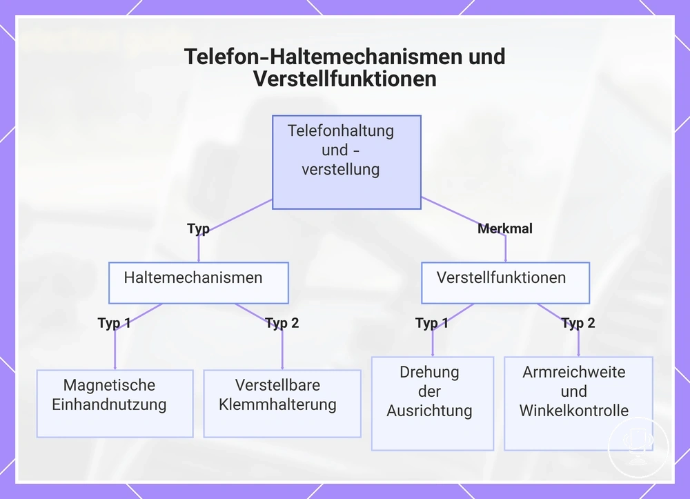 Telefon-Haltemechanismen und Verstellfunktionen