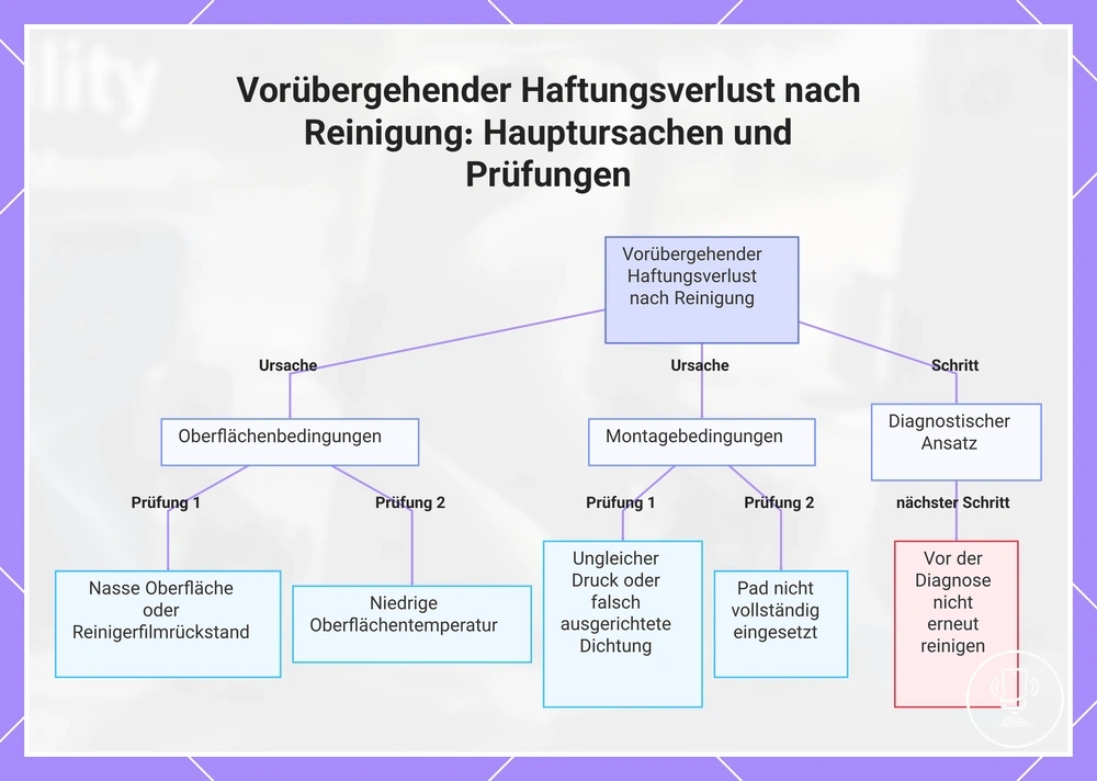 Vorübergehender Haftungsverlust nach Reinigung: Hauptursachen und Prüfungen