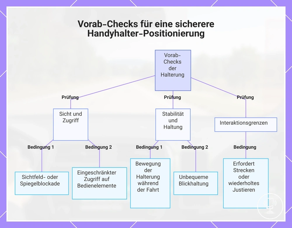 Vorab-Checks für eine sicherere Handyhalter-Positionierung
