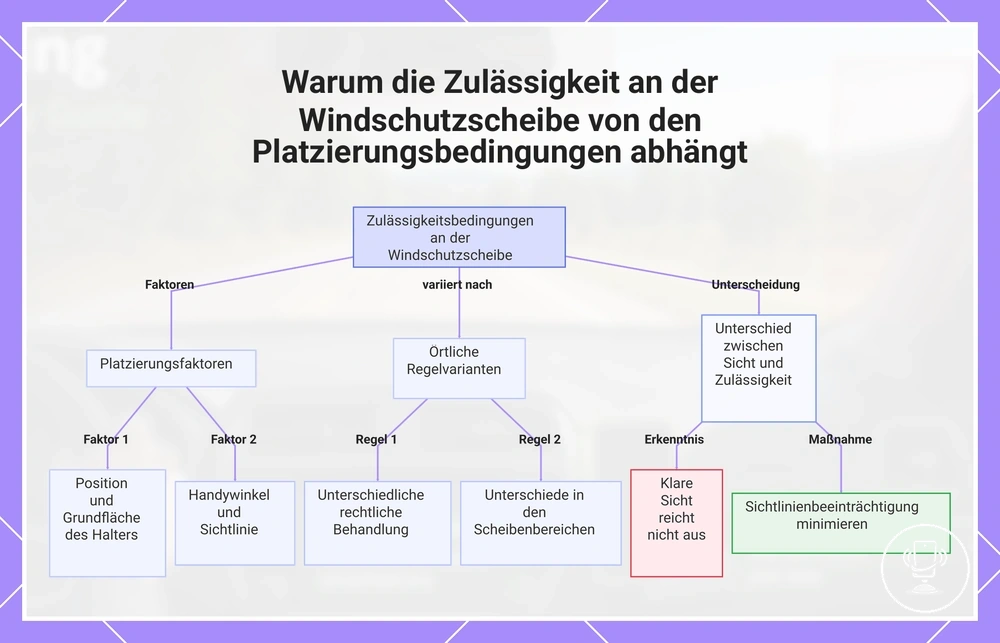 Warum die Zulässigkeit an der Windschutzscheibe von den Platzierungsbedingungen abhängt