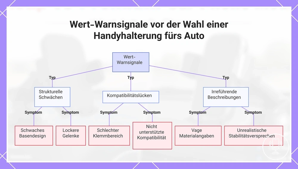 Wert-Warnsignale vor der Wahl einer Handyhalterung fürs Auto