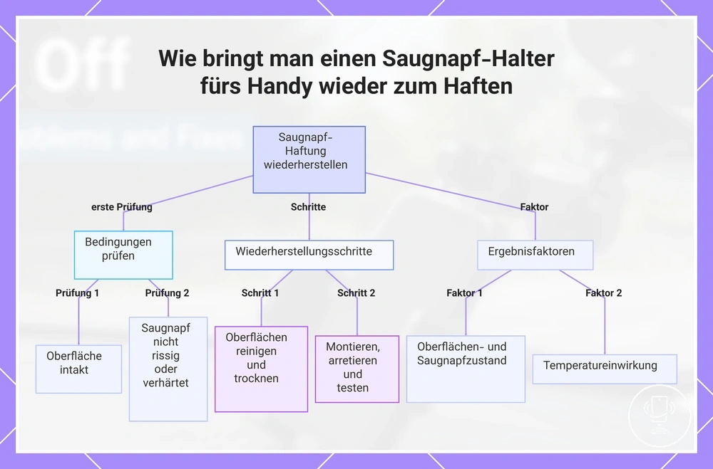 Wie bringt man einen Saugnapf-Halter fürs Handy wieder zum Haften