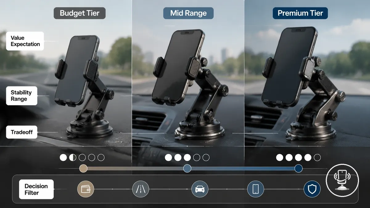 Price Ranges and Value Expectations shown with car phone mount value factors
