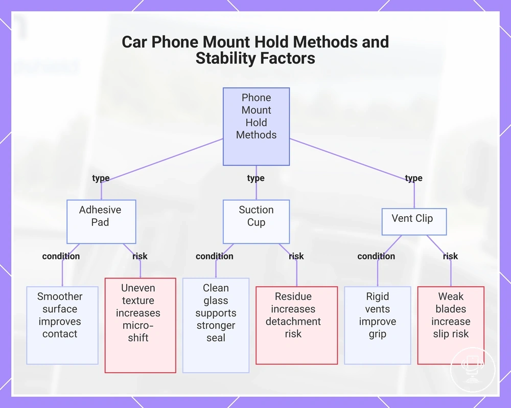 Car Phone Mount Hold Methods and Stability Factors