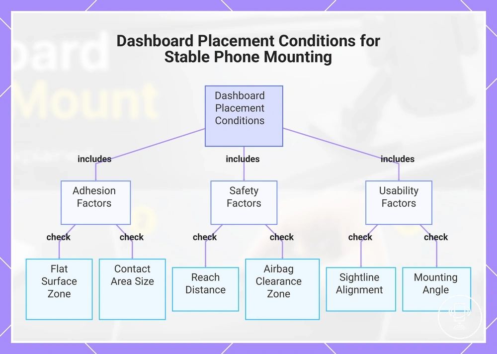 Dashboard Placement Conditions for Stable Phone Mounting