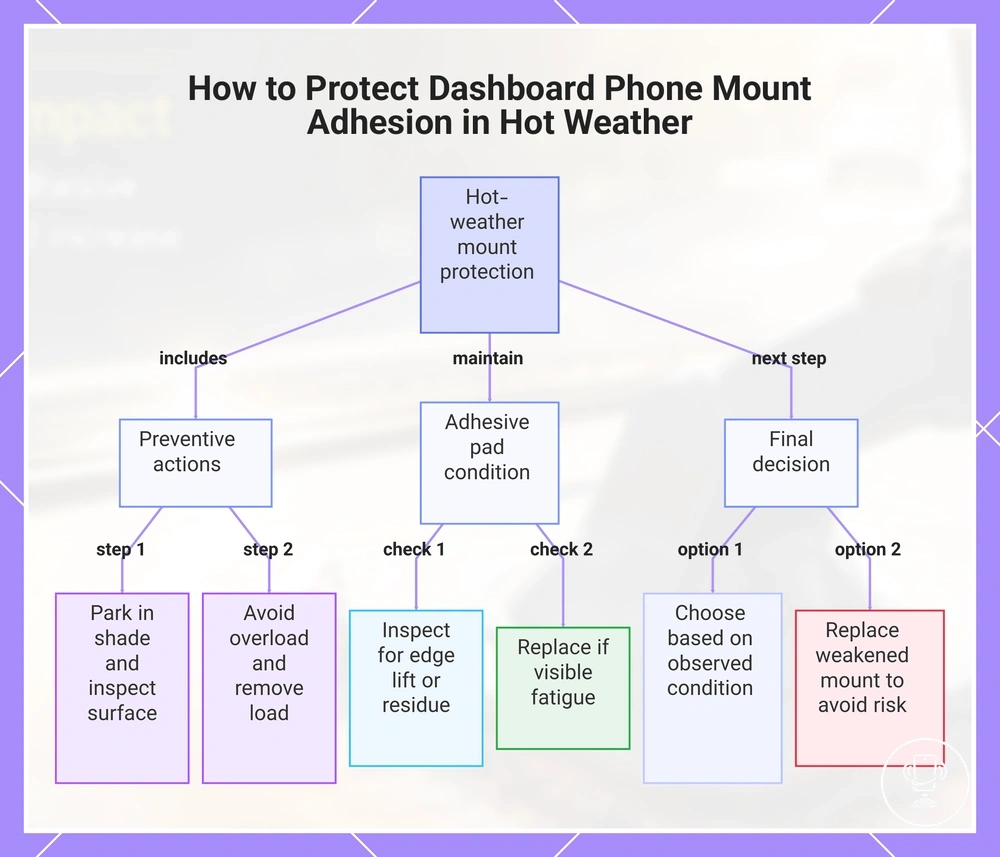 How to Protect Dashboard Phone Mount Adhesion in Hot Weather