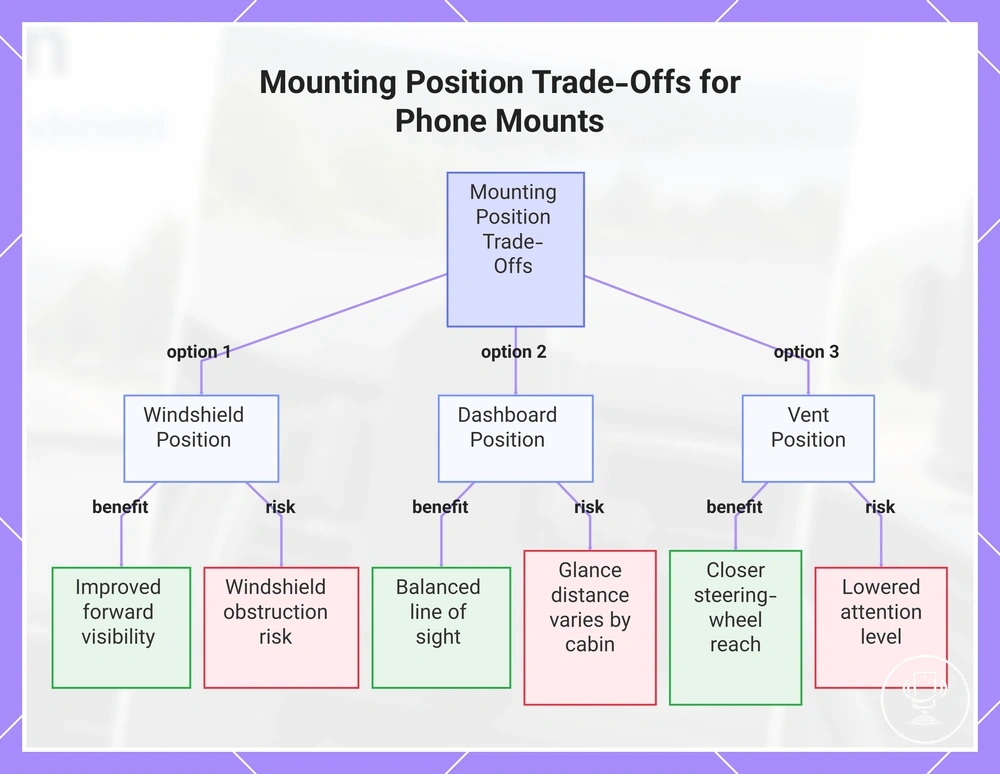 Mounting Position Trade-Offs for Phone Mounts