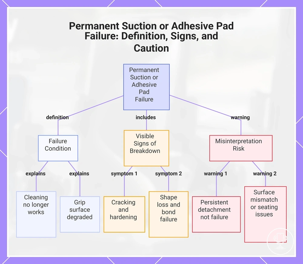 Permanent Suction or Adhesive Pad Failure: Definition, Signs, and Caution