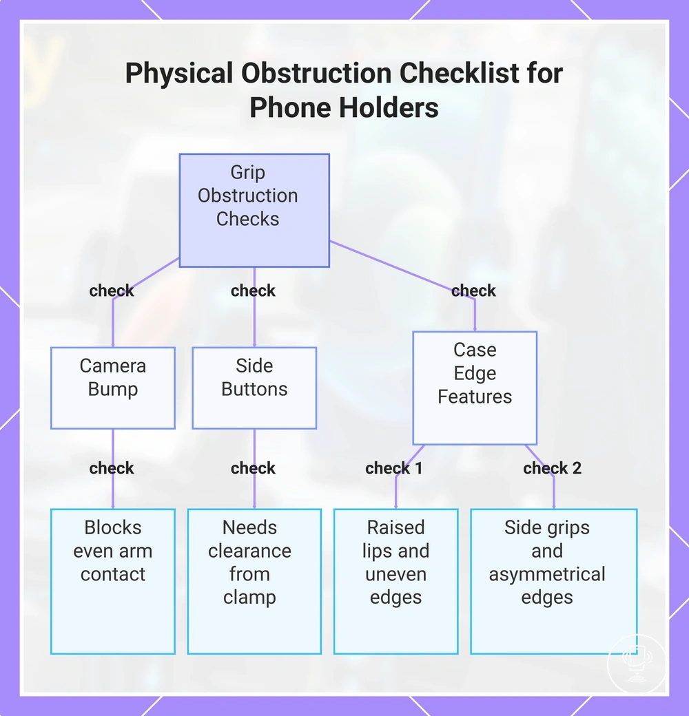 Physical Obstruction Checklist for Phone Holders