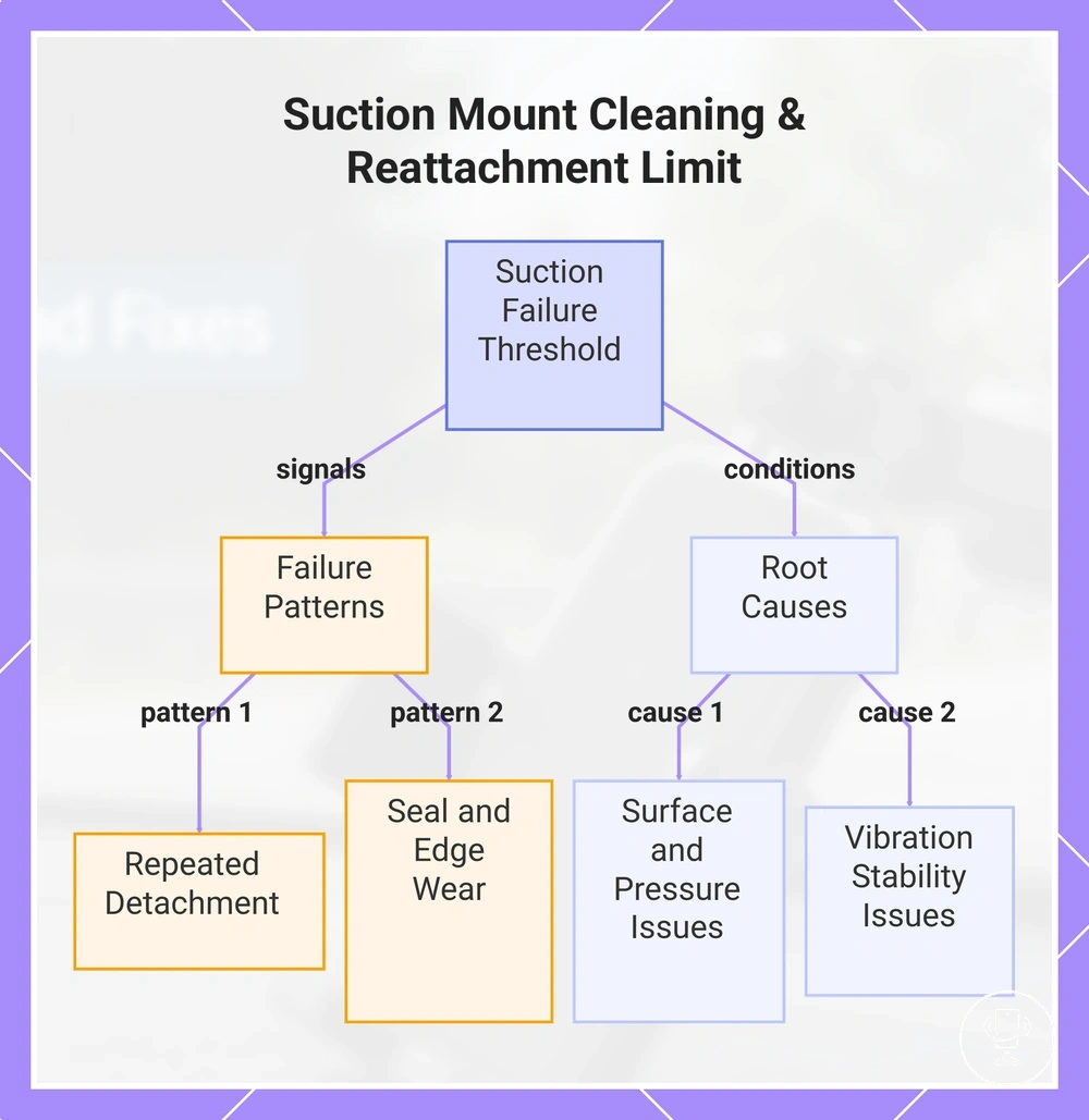 Suction Mount Cleaning & Reattachment Limit
