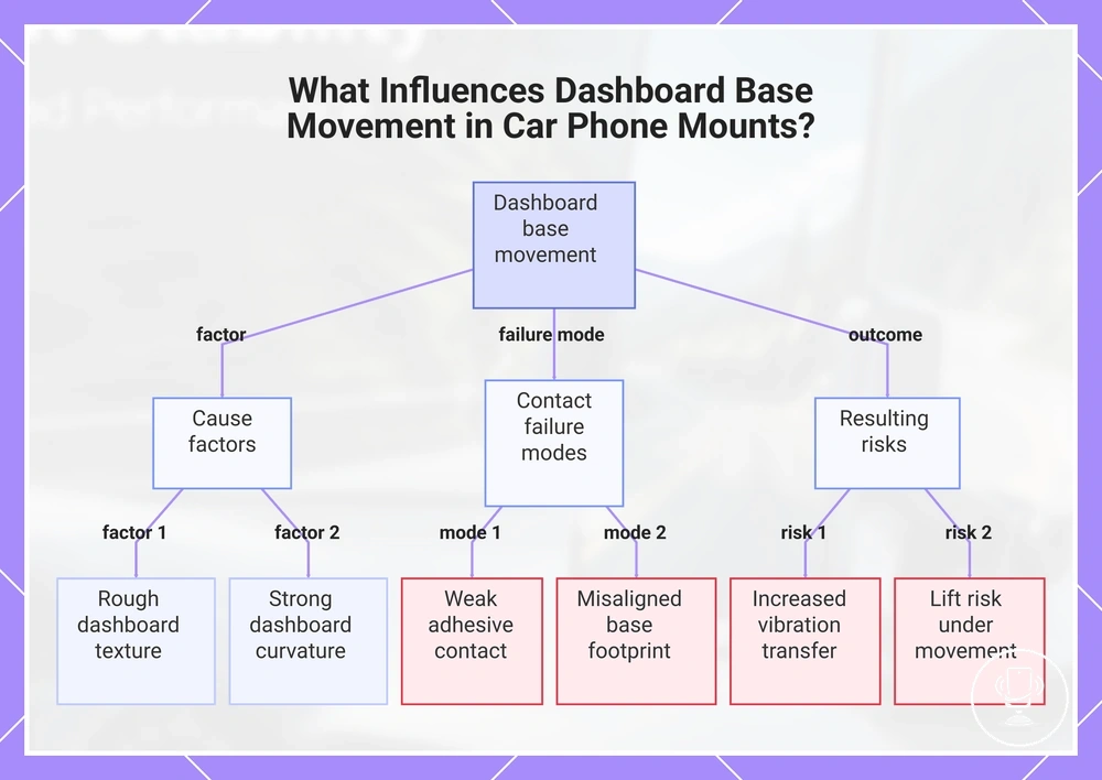 What Influences Dashboard Base Movement in Car Phone Mounts?