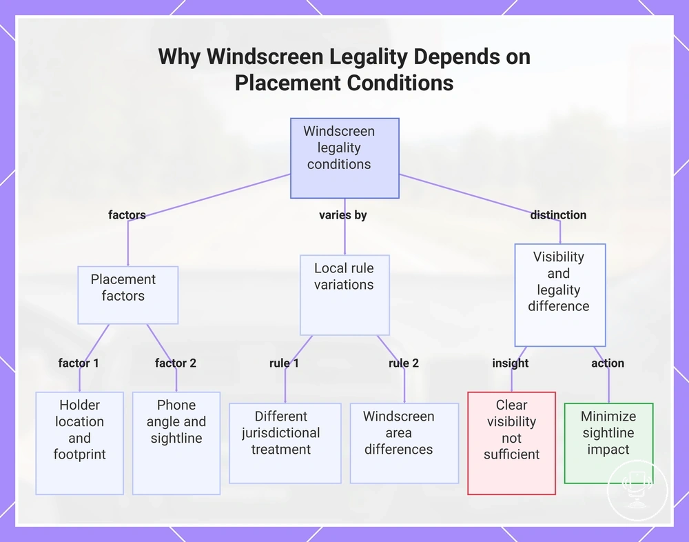 Why Windscreen Legality Depends on Placement Conditions