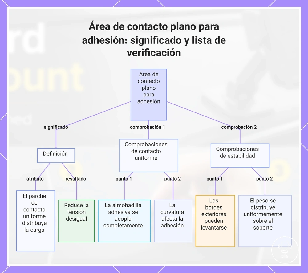 Área de contacto plano para adhesión: significado y lista de verificación