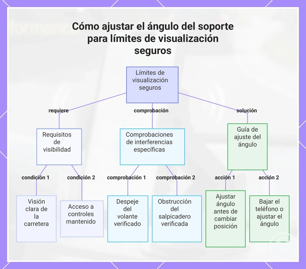 Cómo ajustar el ángulo del soporte para límites de visualización seguros