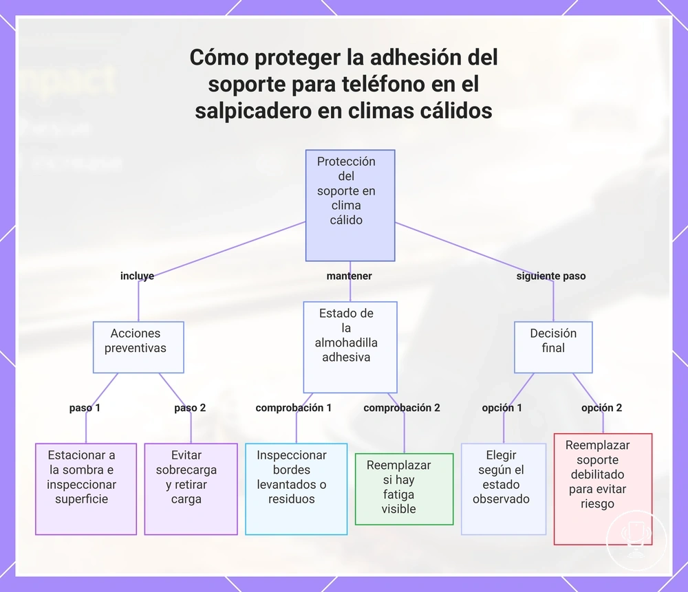 Cómo proteger la adhesión del soporte para teléfono en el salpicadero en climas cálidos