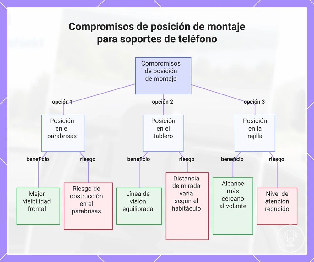 Compromisos de posición de montaje para soportes de teléfono