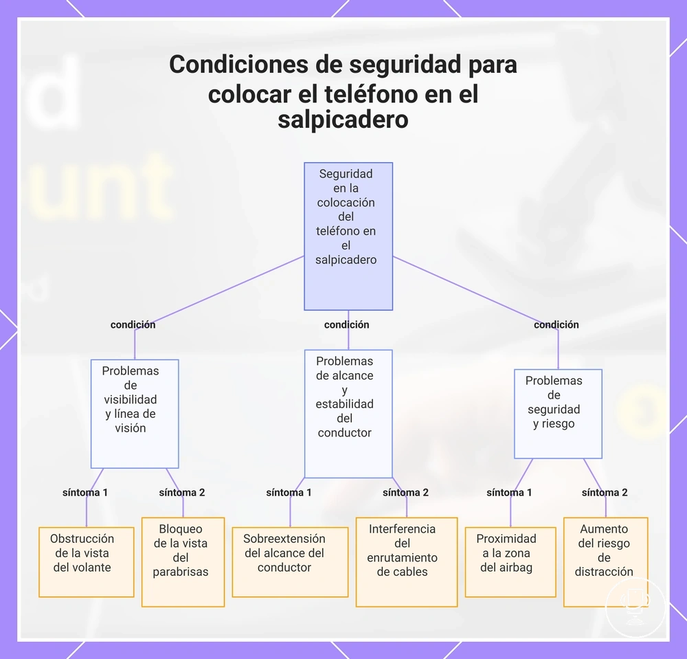 Condiciones de seguridad para colocar el teléfono en el salpicadero