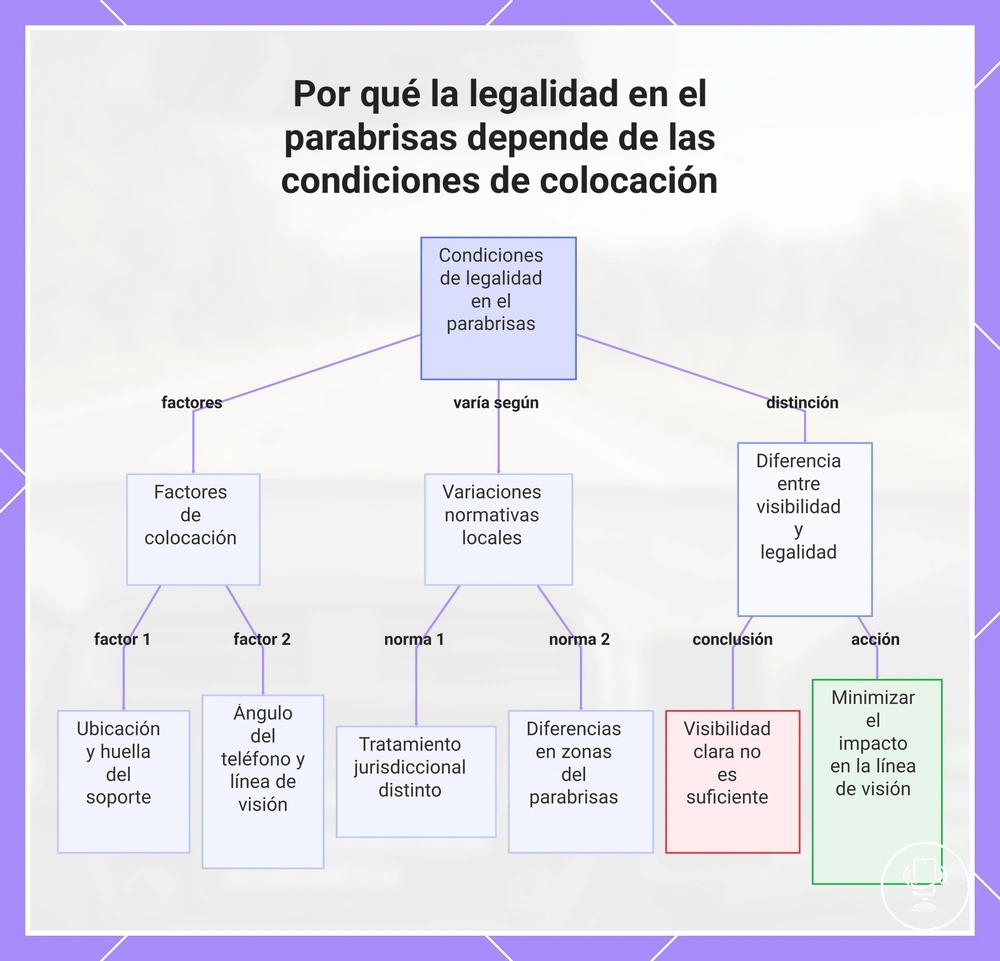 Por qué la legalidad en el parabrisas depende de las condiciones de colocación