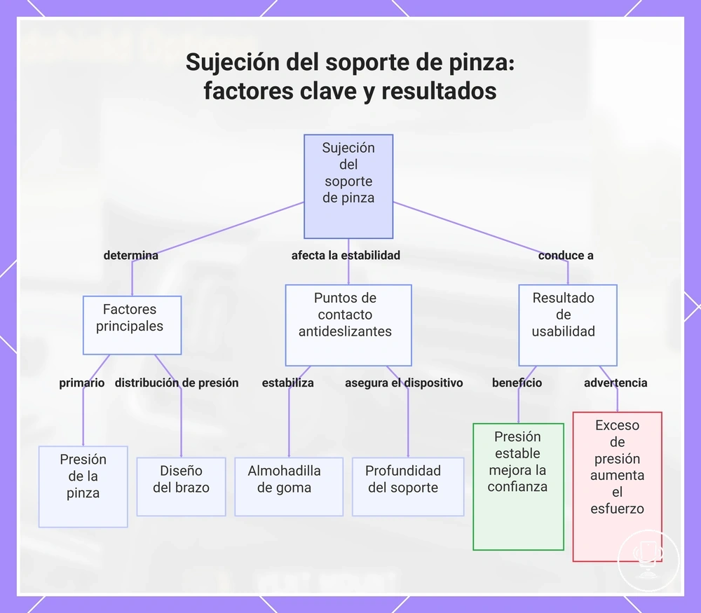 Sujeción del soporte de pinza: factores clave y resultados