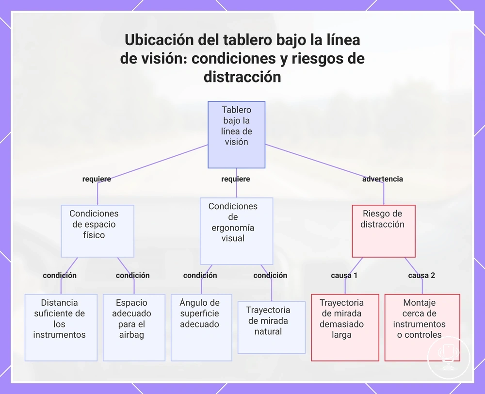 Ubicación del tablero bajo la línea de visión: condiciones y riesgos de distracción