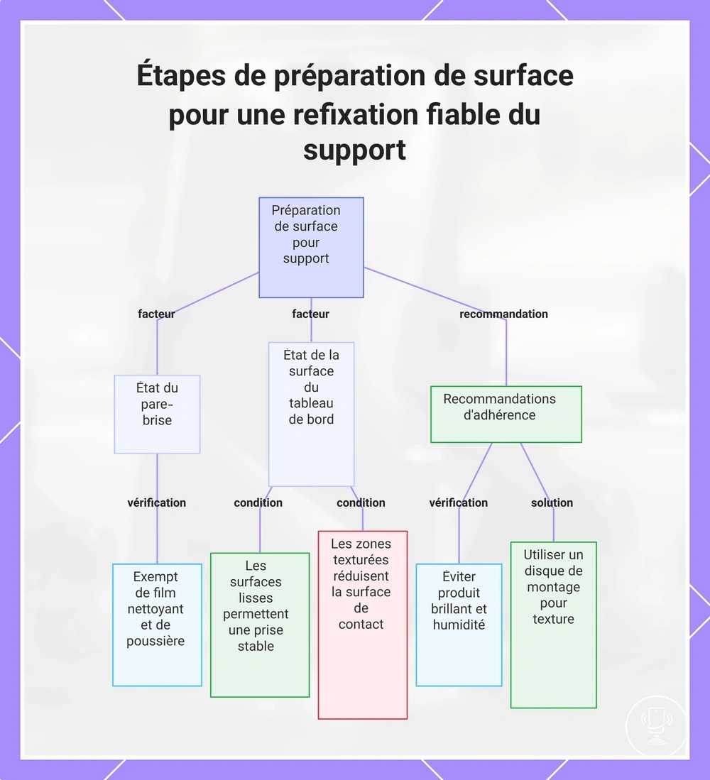 Étapes de préparation de surface pour une refixation fiable du support