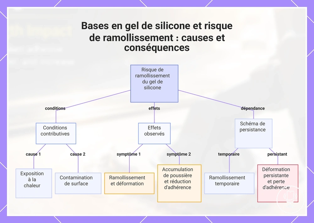 Bases en gel de silicone et risque de ramollissement : causes et conséquences