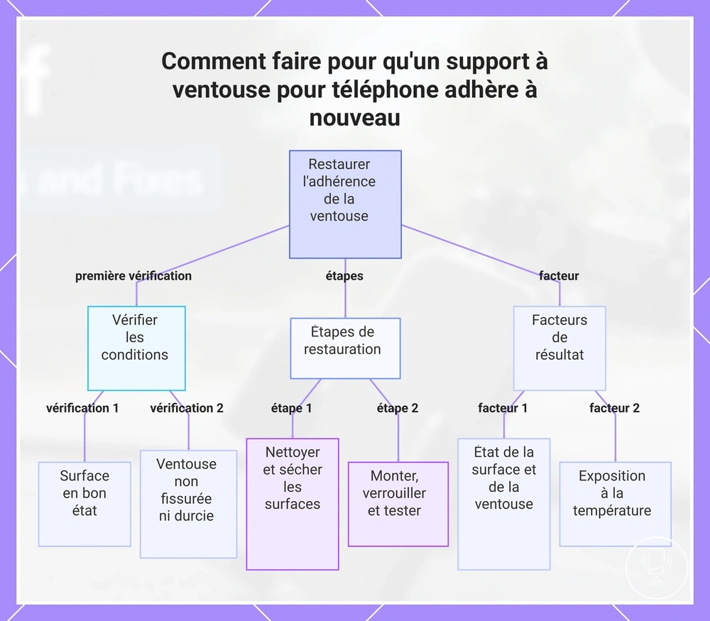 Comment faire pour qu'un support à ventouse pour téléphone adhère à nouveau