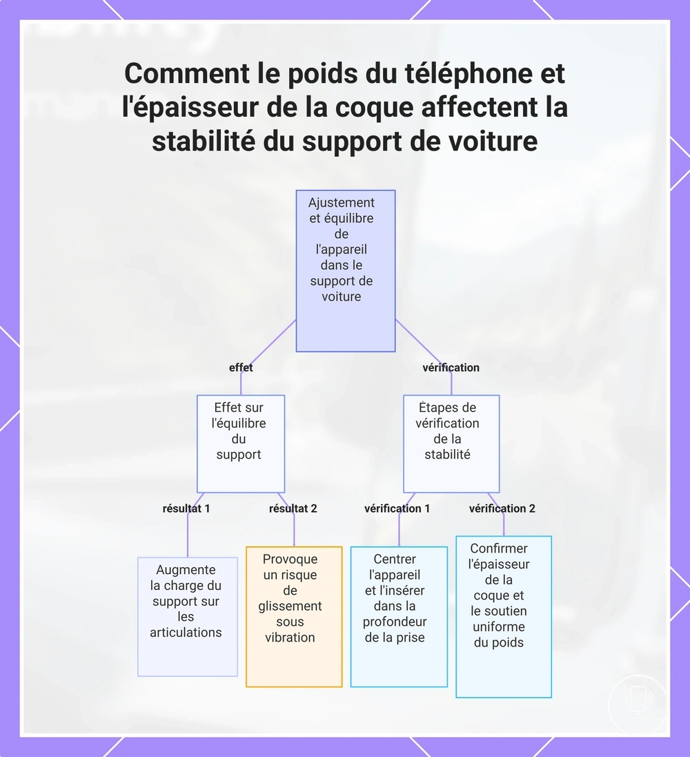 Comment le poids du téléphone et l'épaisseur de la coque affectent la stabilité du support de voiture