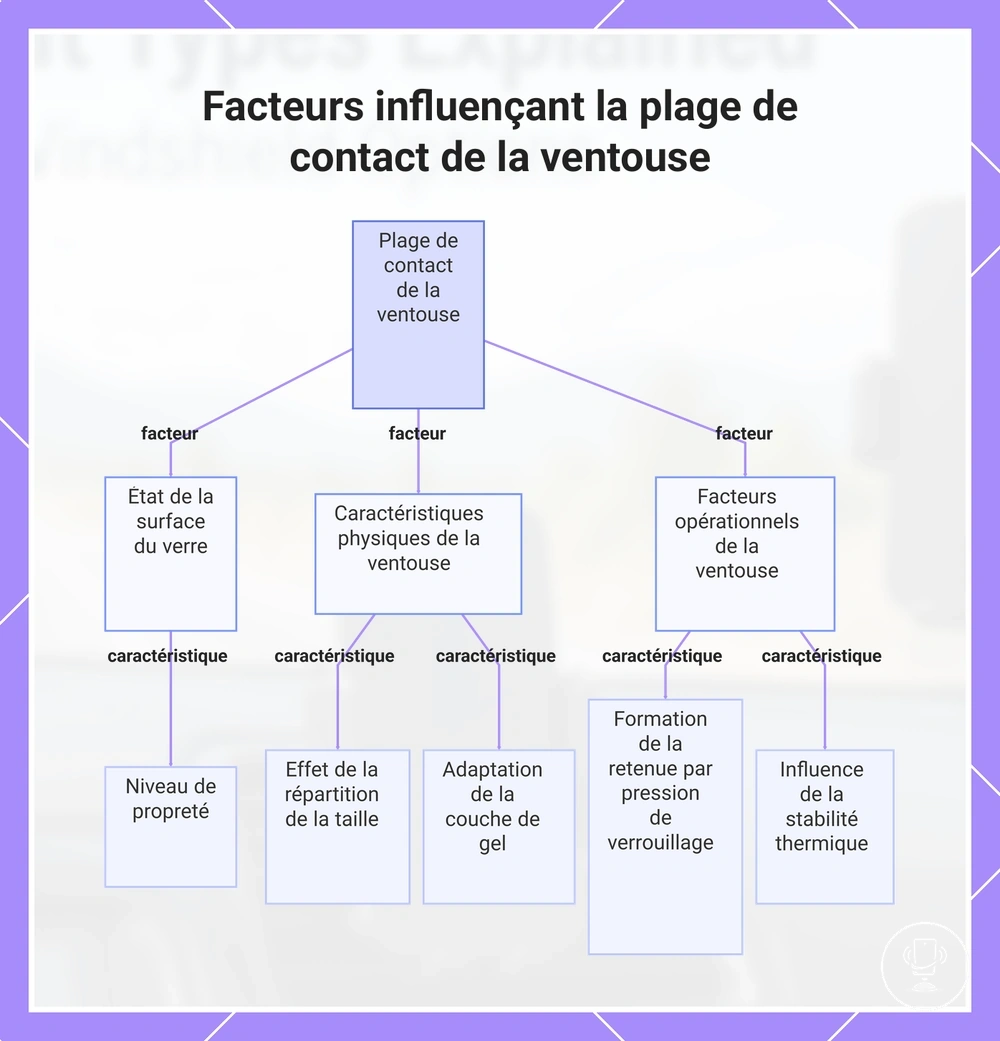 Facteurs influençant la plage de contact de la ventouse