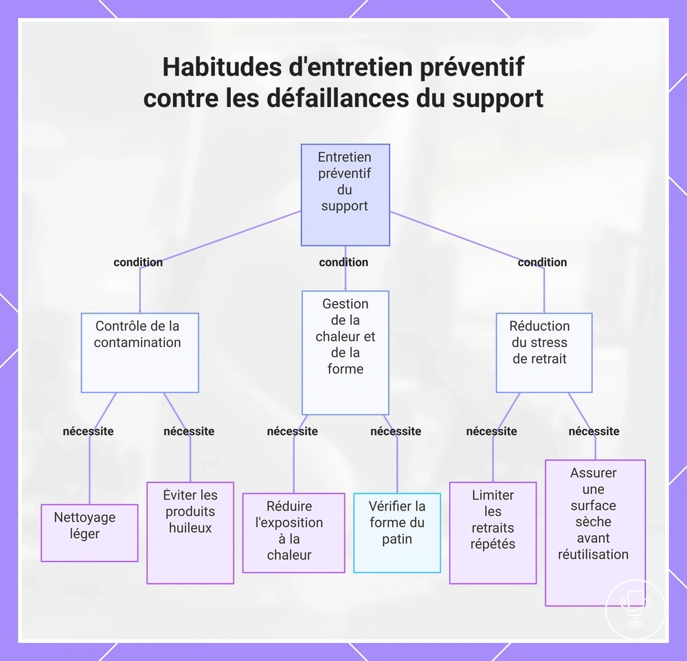 Habitudes d'entretien préventif contre les défaillances du support