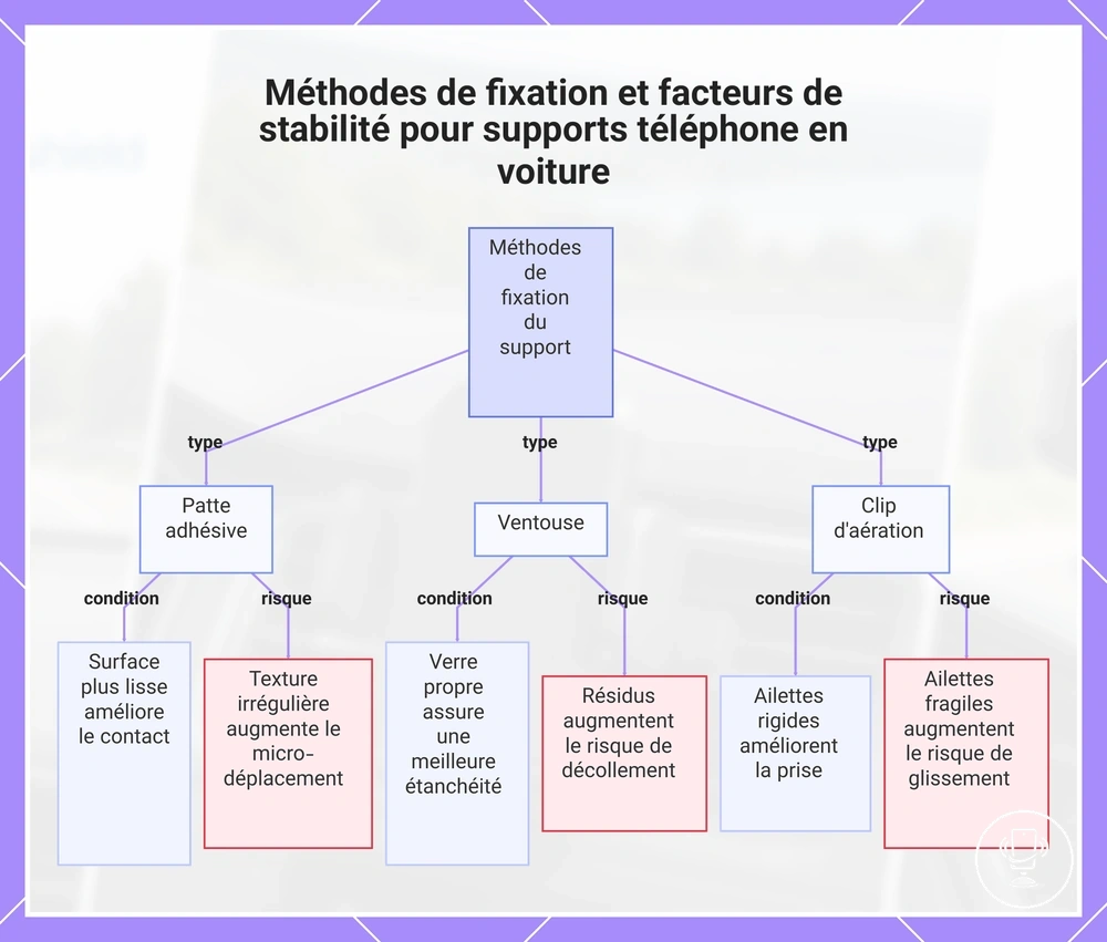 Méthodes de fixation et facteurs de stabilité pour supports téléphone en voiture