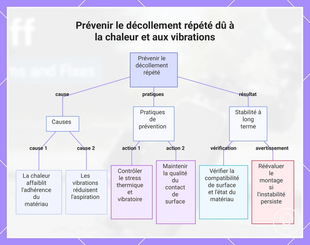 Prévenir le décollement répété dû à la chaleur et aux vibrations