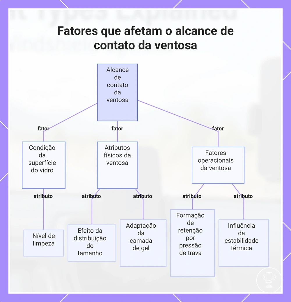 Fatores que afetam o alcance de contato da ventosa