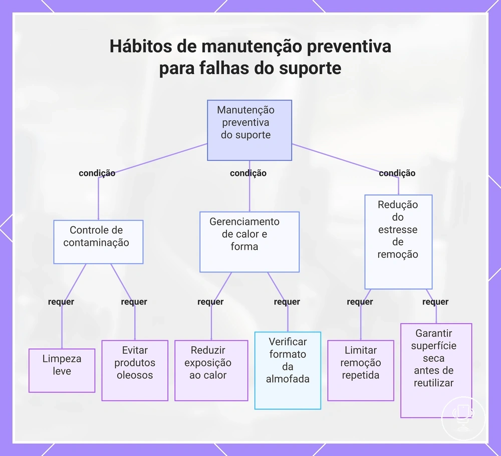 Hábitos de manutenção preventiva para falhas do suporte