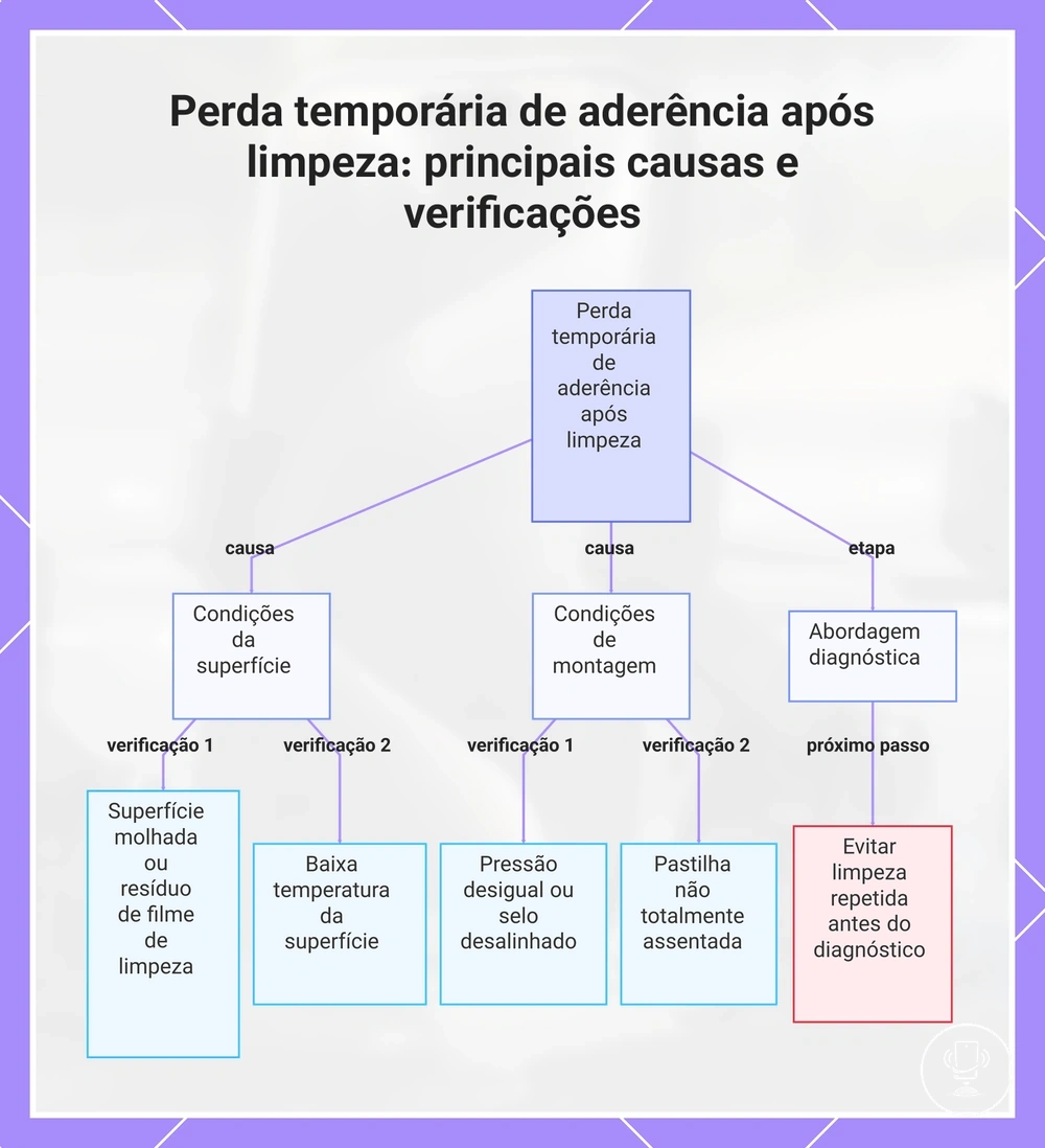 Perda temporária de aderência após limpeza: principais causas e verificações