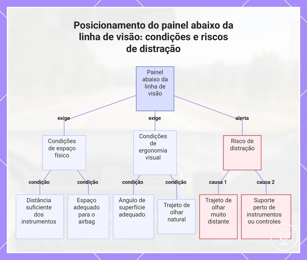 Posicionamento do painel abaixo da linha de visão: condições e riscos de distração