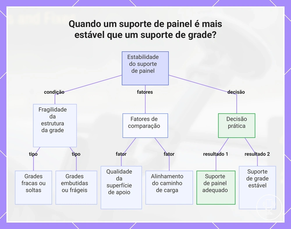 Quando um suporte de painel é mais estável que um suporte de grade?