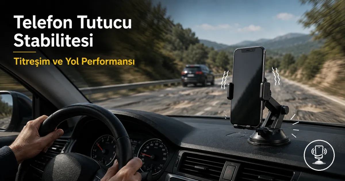 Araçta telefon tutucu kullanımında titreşim ve yol performansına karşı stabilite gösterimi