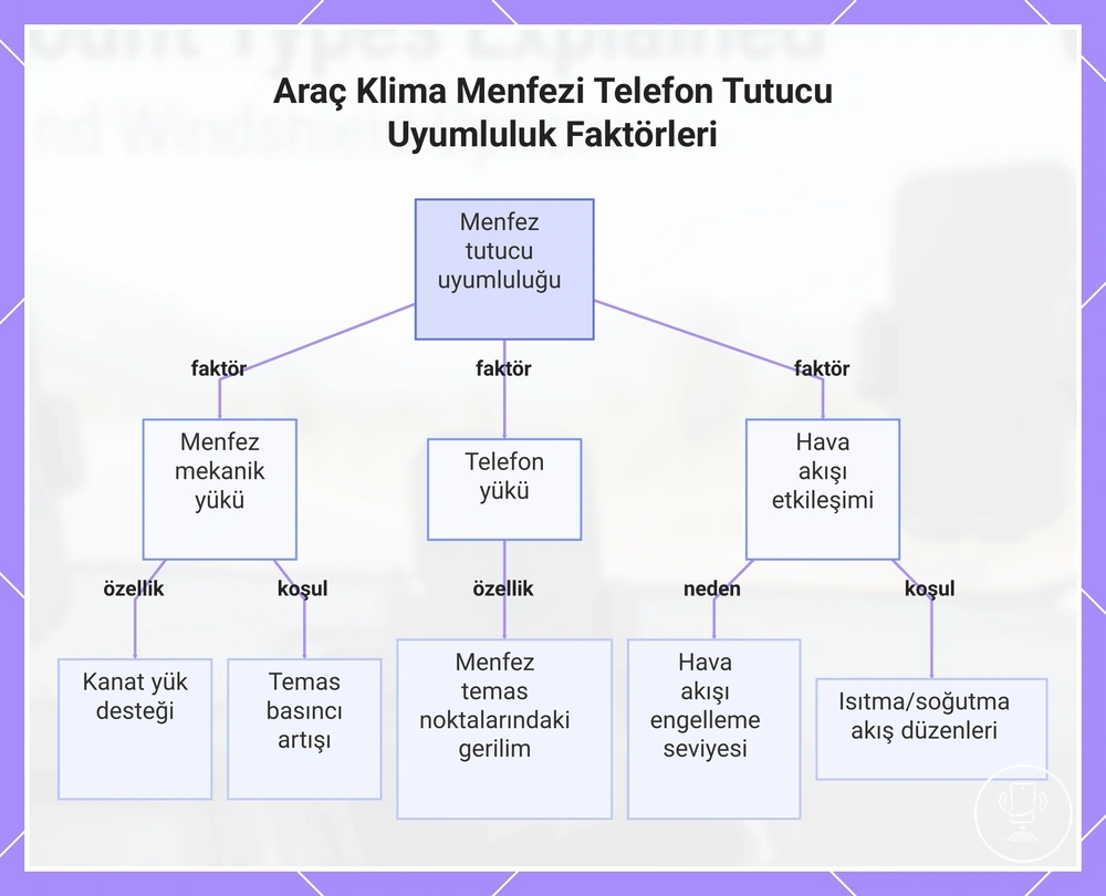 Araç Klima Menfezi Telefon Tutucu Uyumluluk Faktörleri