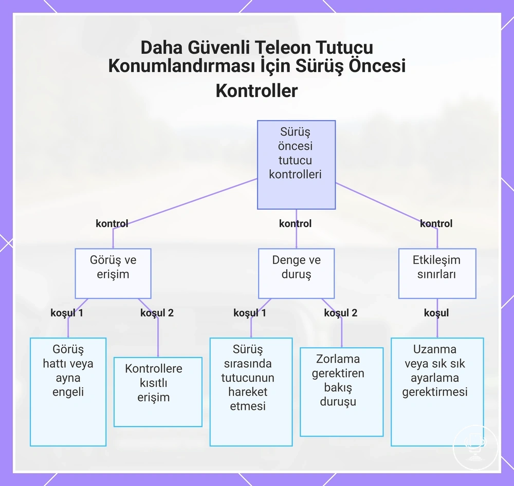 Daha Güvenli Teleon Tutucu Konumlandırması İçin Sürüş Öncesi Kontroller