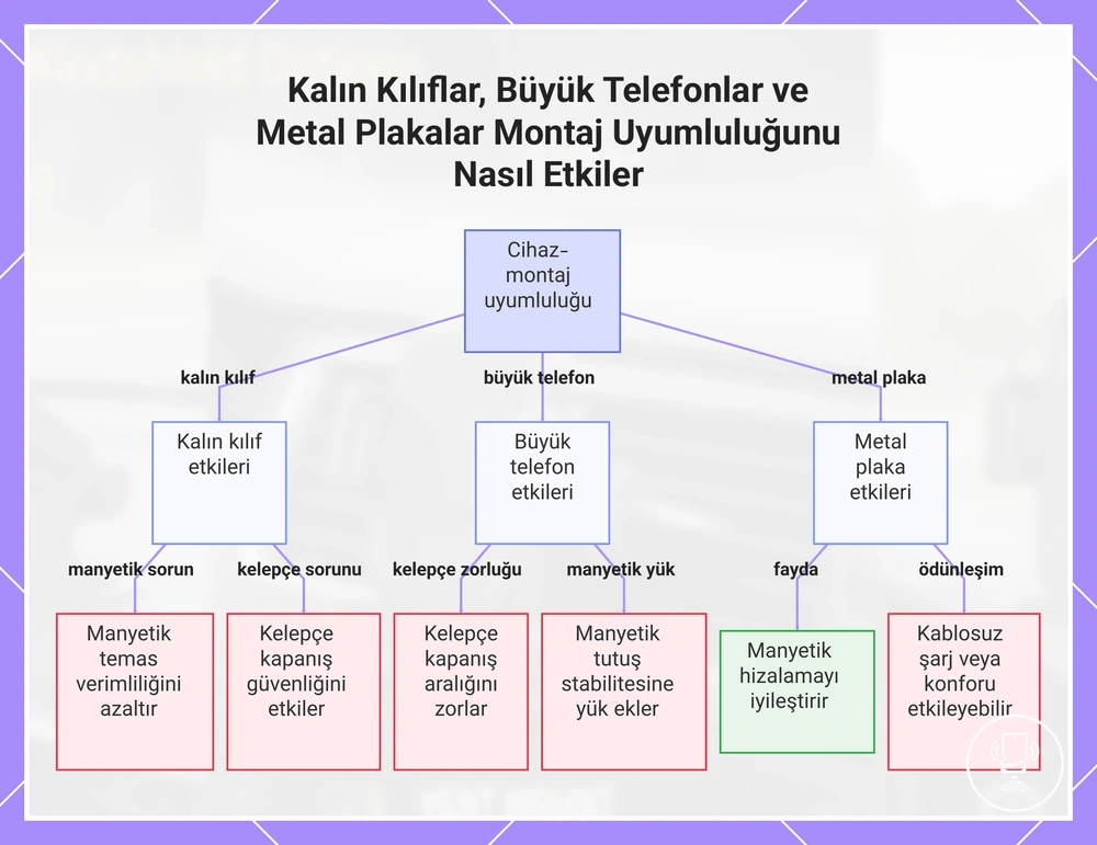 Kalın Kılıflar, Büyük Telefonlar ve Metal Plakalar Montaj Uyumluluğunu Nasıl Etkiler