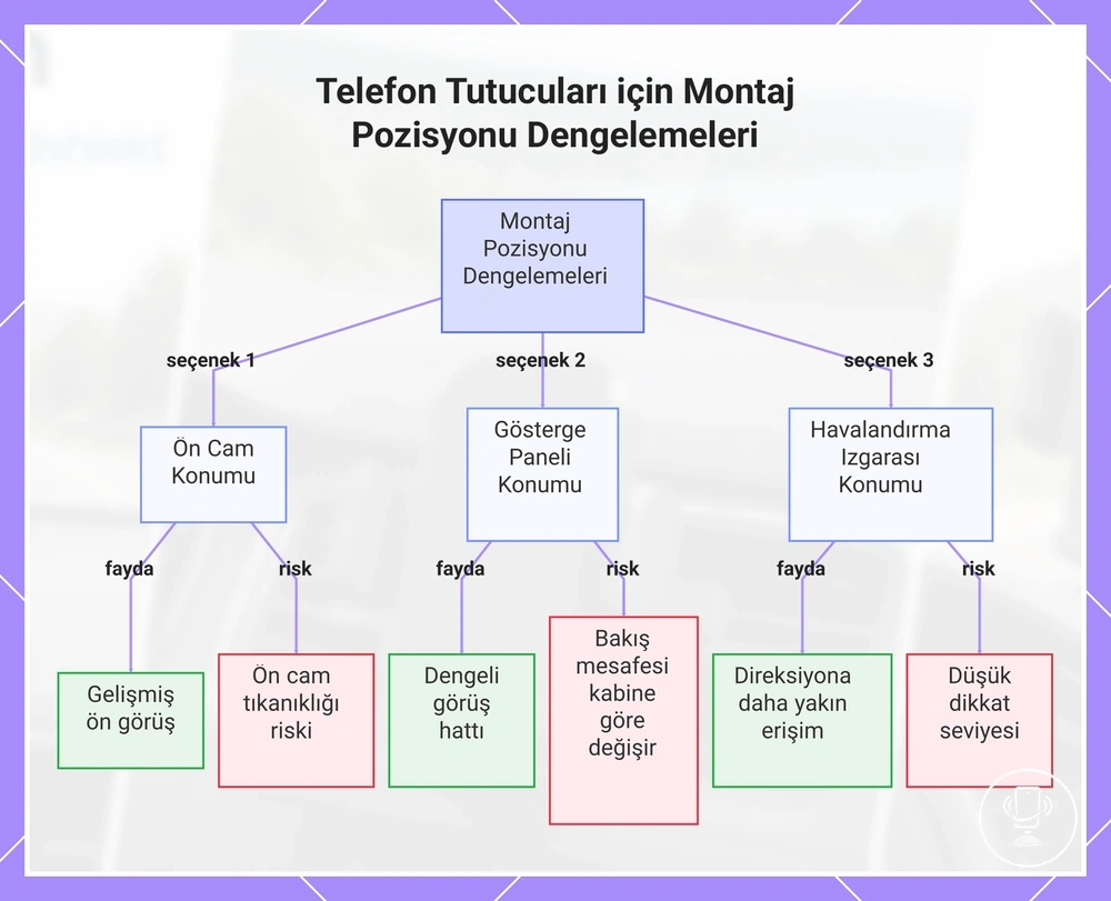 Telefon Tutucuları için Montaj Pozisyonu Dengelemeleri