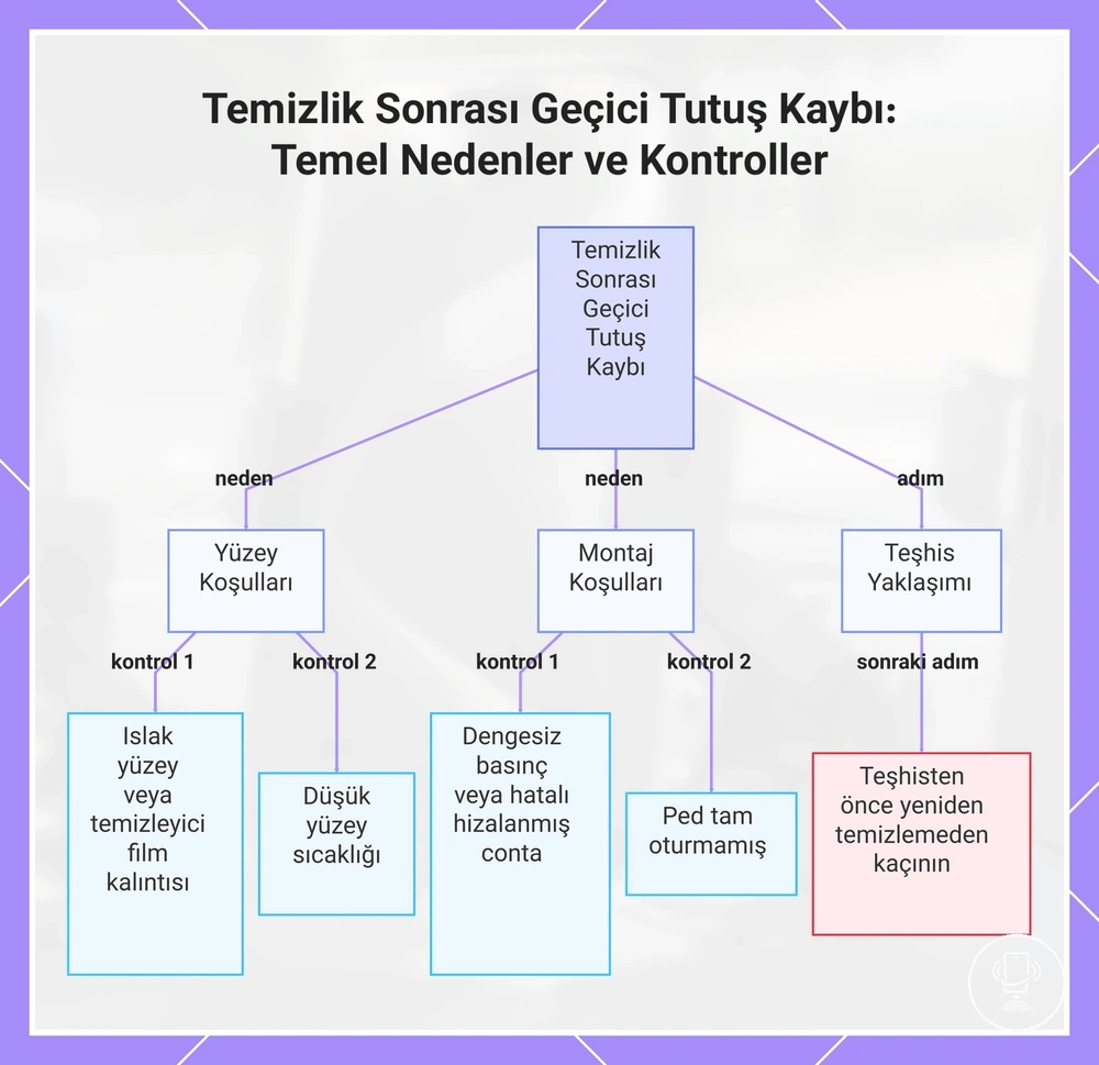 Temizlik Sonrası Geçici Tutuş Kaybı: Temel Nedenler ve Kontroller