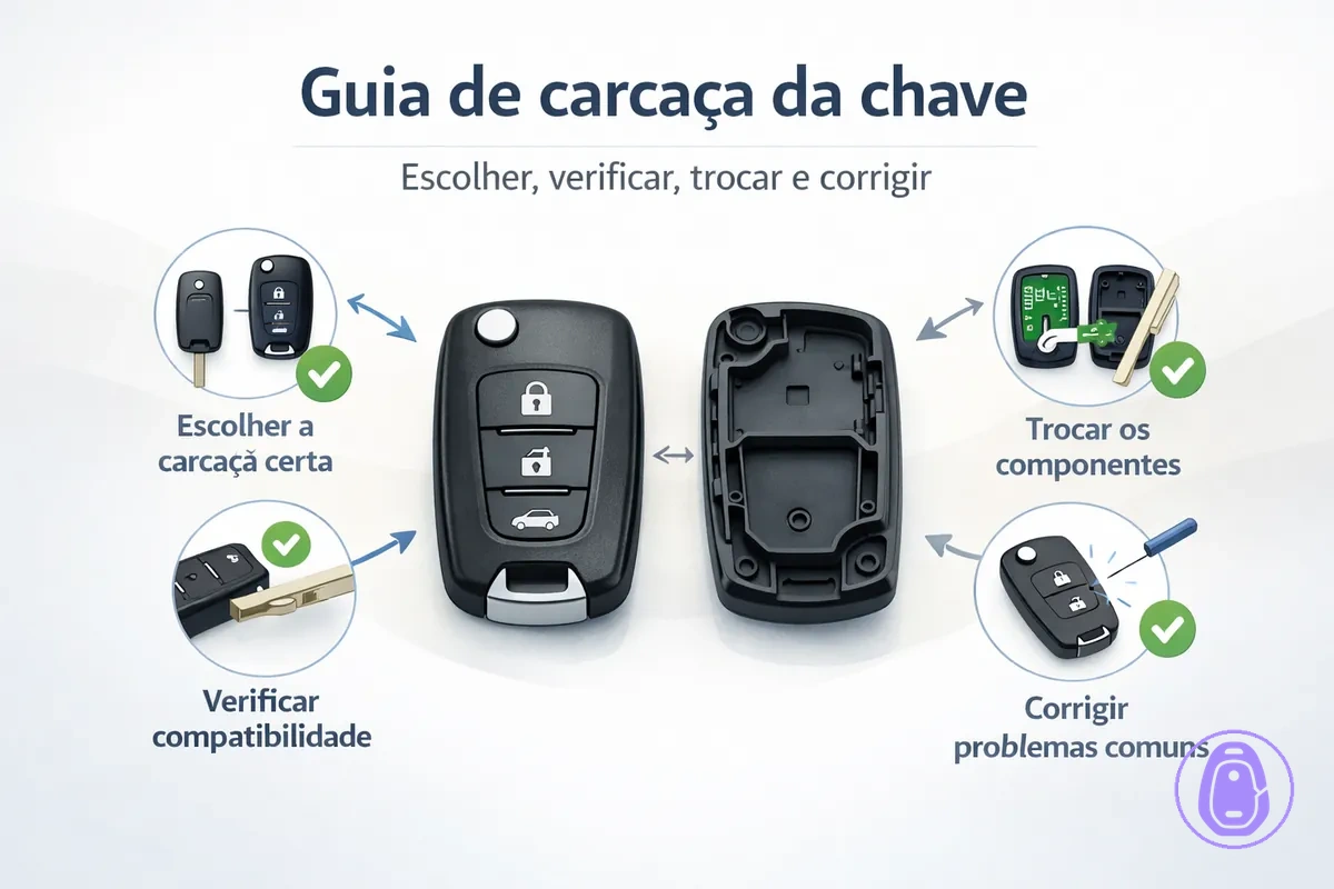 Ilustração de capa para guias de carcaça da chave do carro.