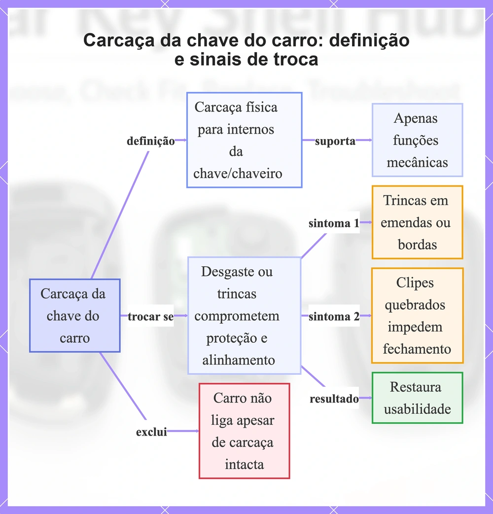 Carcaça da chave do carro: definição e sinais de troca