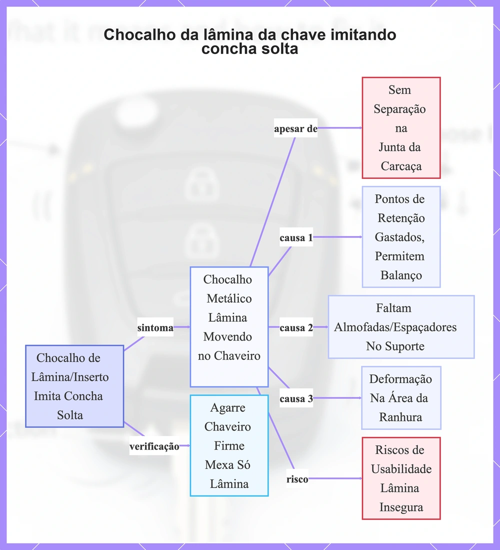 Chocalho da lâmina da chave imitando concha solta